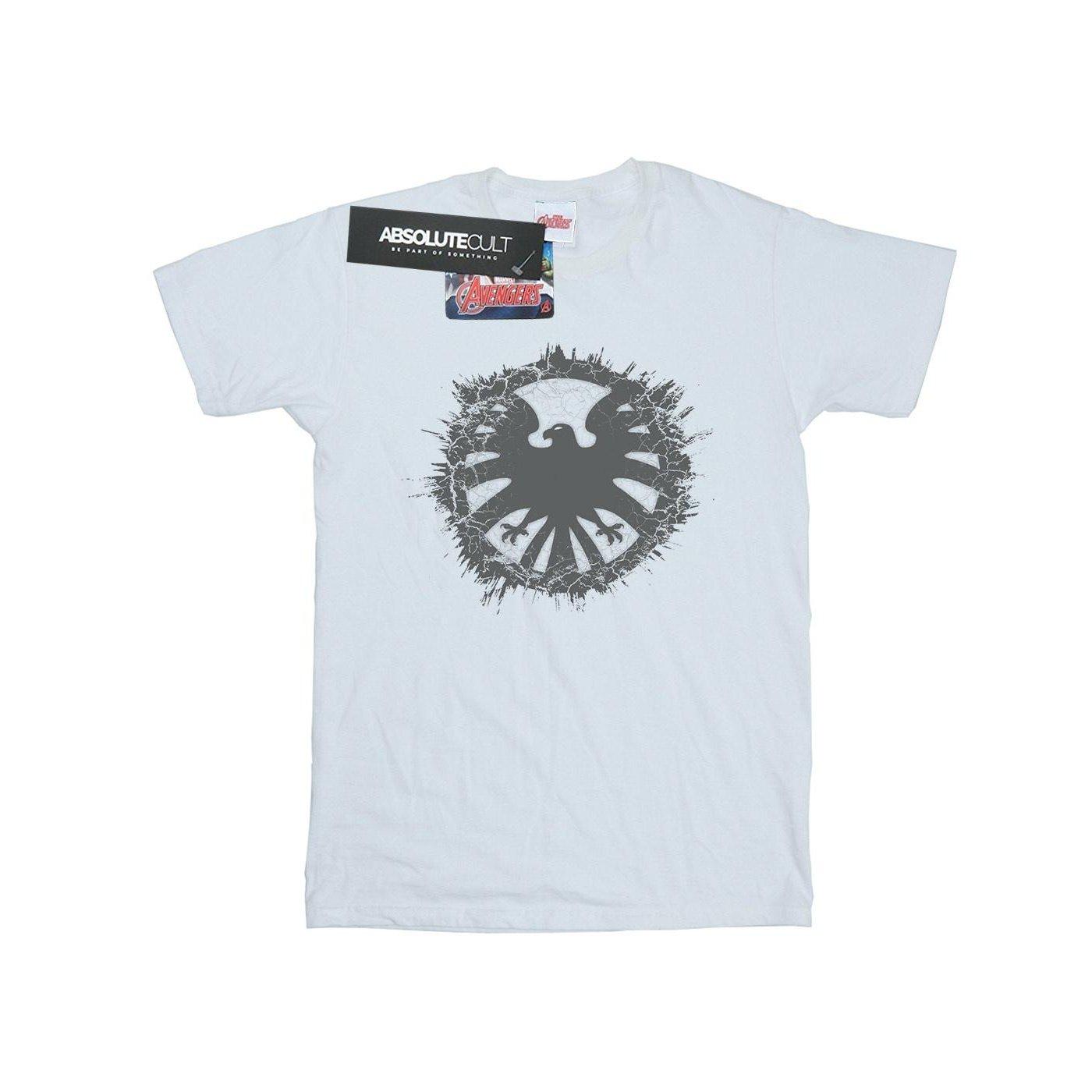 Image of Agents Of Shield Brushed Logo Tshirt Herren Weiss XL