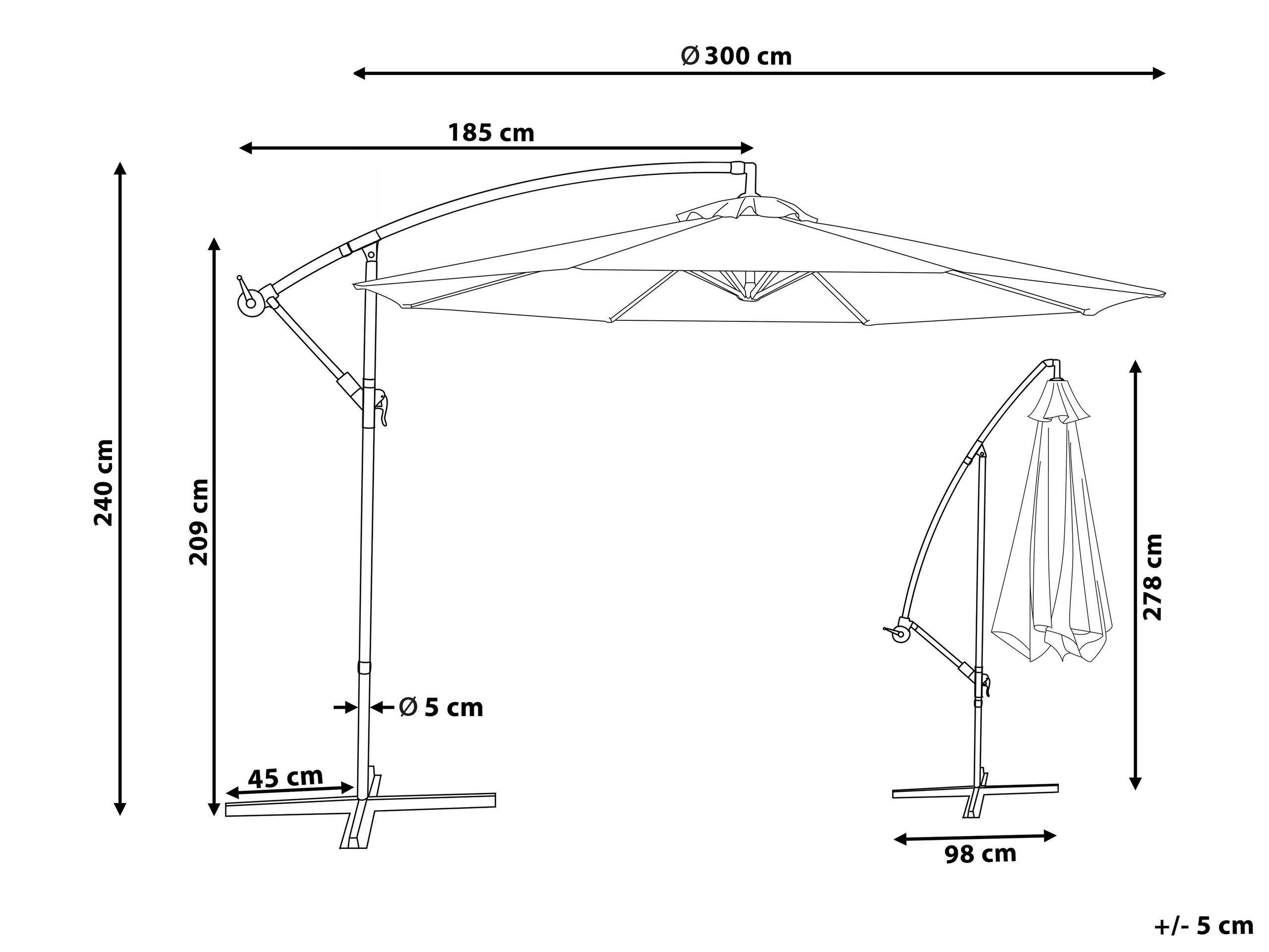 Beliani Parasol suspendu en Tissu RAVENNA  