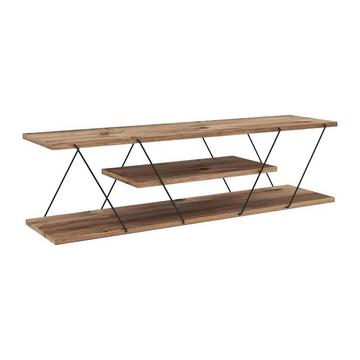 Mobile TV con 1 scaffale Naturale e Nero - DELORY