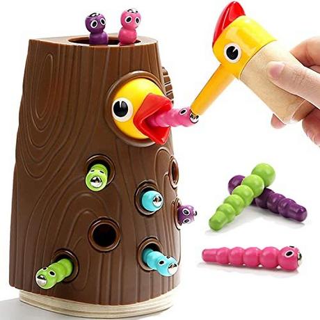 Activity-board  Jeu éducatif sur l'alimentation des oiseaux - Jouet magnétique et éducatif pour les enfants à partir de 2 ans - motricité fine, reconnaissance des couleurs et jeu de responsabilité 