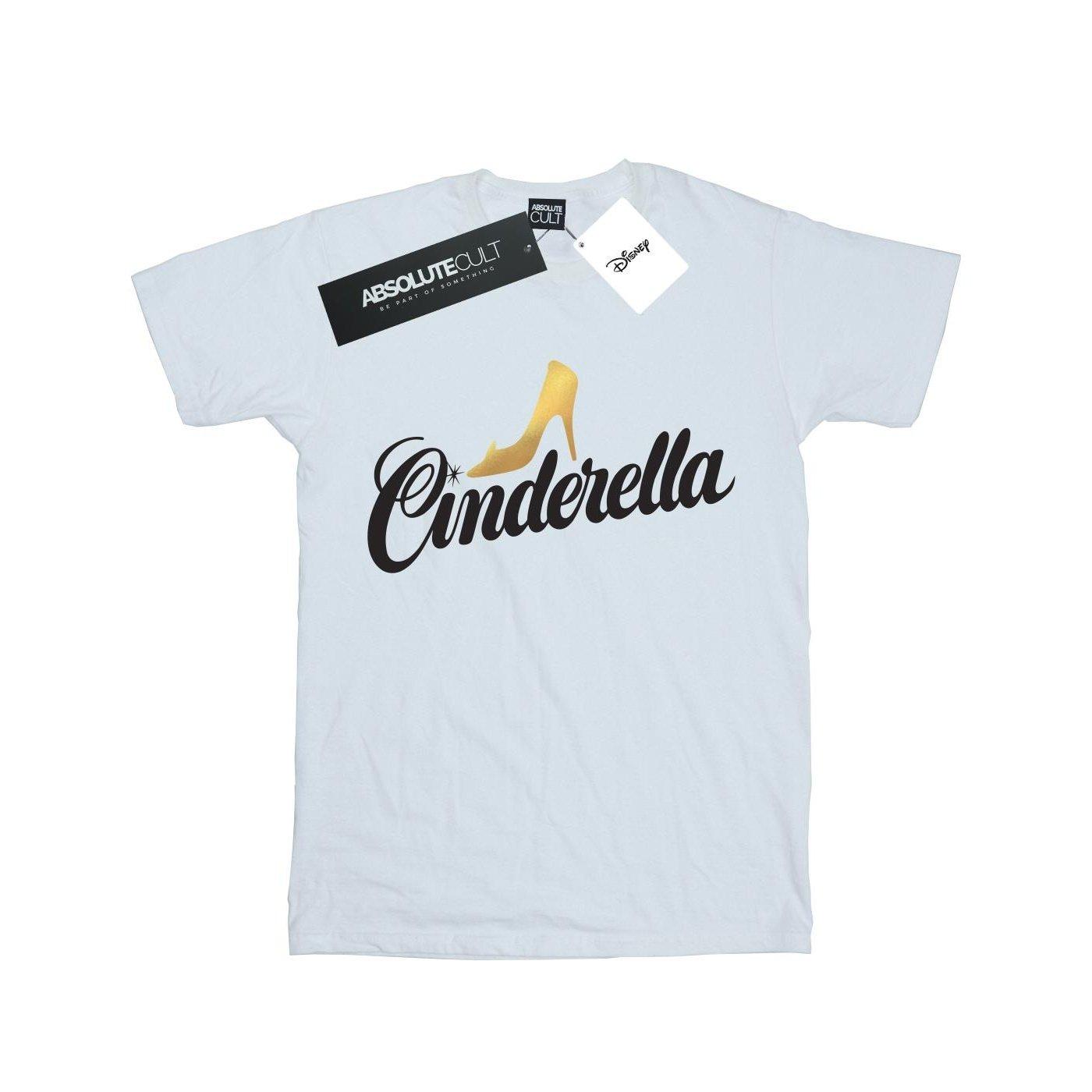 Image of Cinderella Shoe Logo Tshirt Unisex Weiss 140/146