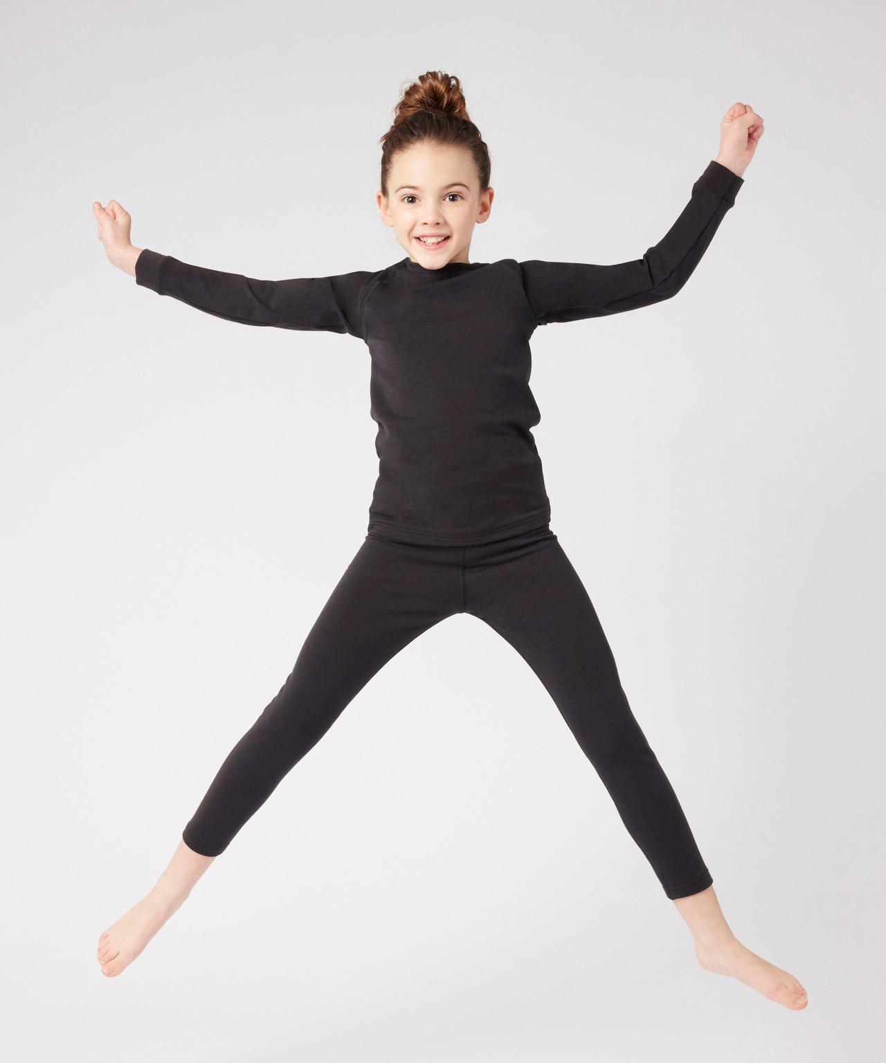 Image of Thermolactyl-t-shirt Comfort Mit Rundhalsausschnitt, Wärmegrad 4, Für Kinder. Jungen Schwarz 140