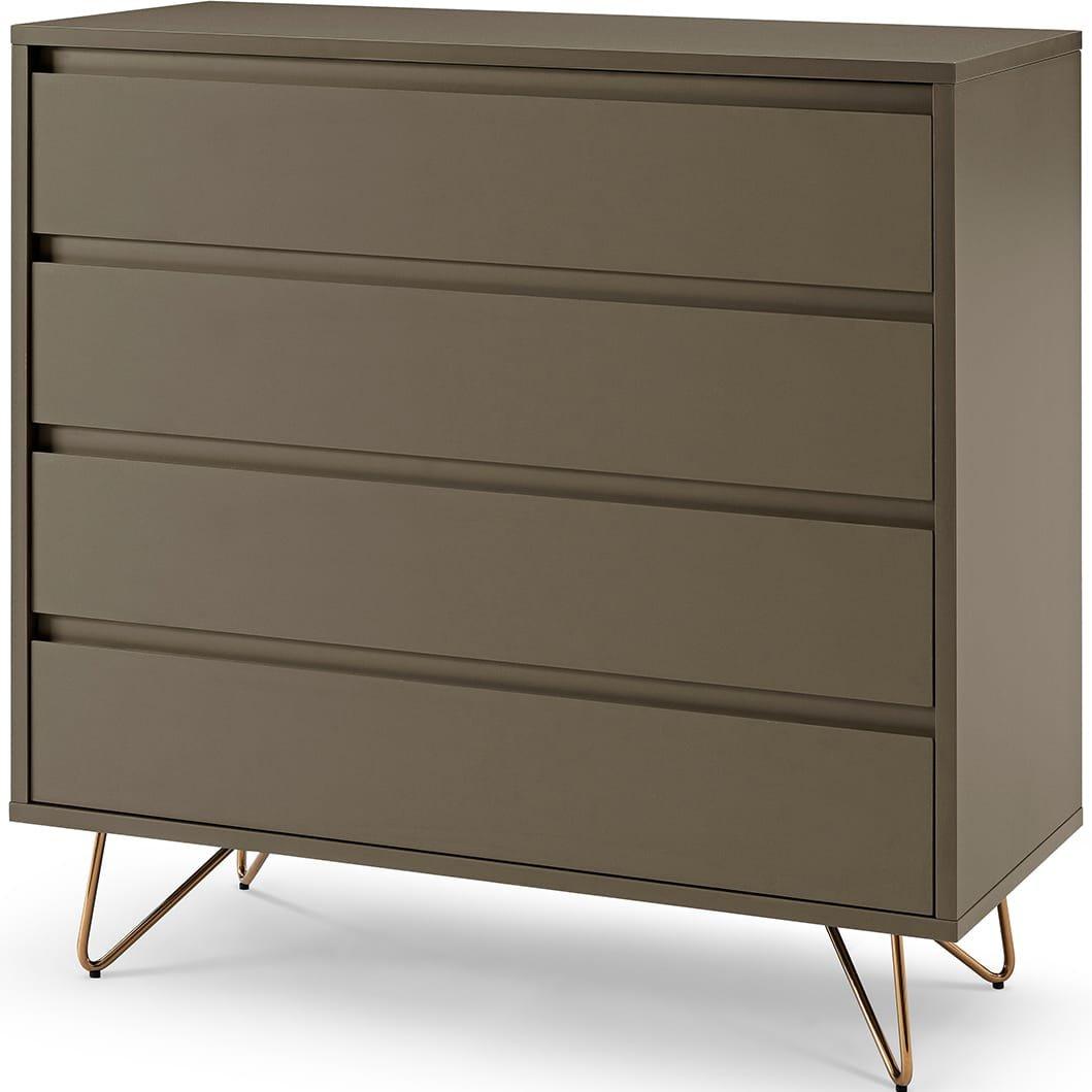 mutoni Commode 4 tiroirs gris 90  