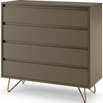 Commode 4 tiroirs gris 90