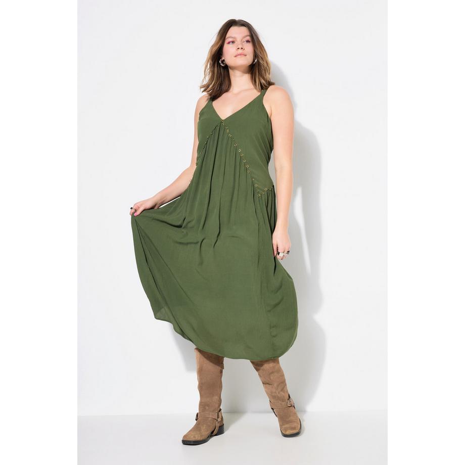 Studio Untold Robe maxi sans manches coupe évasée crêpe coutures fantaisie  