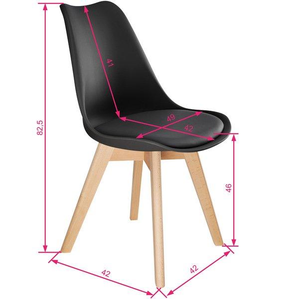 Tectake 4 Chaises de Salle à Manger FRÉDÉRIQUE Style Scandinave Pieds en Bois Massif Design Moderne  