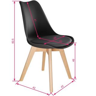 Tectake 4 Chaises de Salle à Manger FRÉDÉRIQUE Style Scandinave Pieds en Bois Massif Design Moderne  