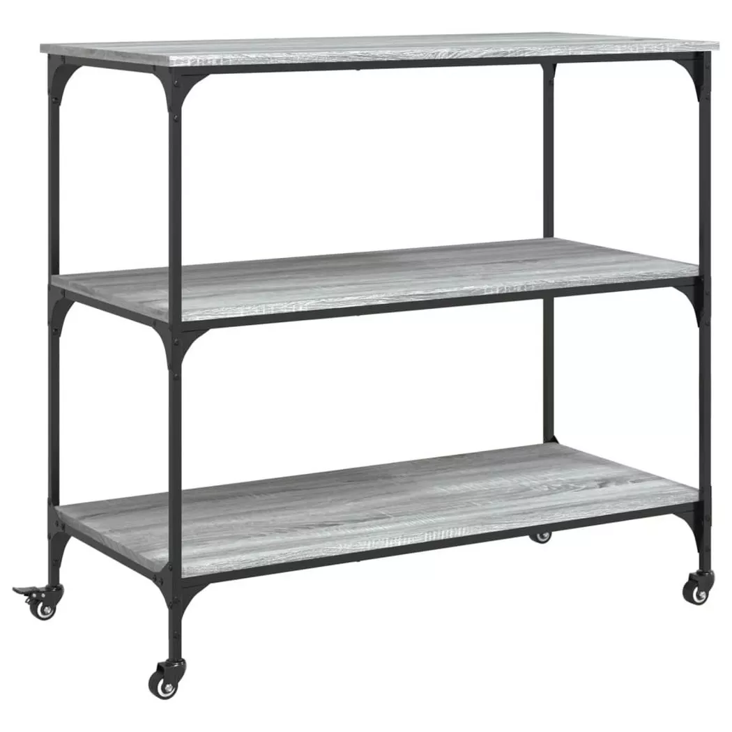 VidaXL - Chariot de cuisine bois d'ingénierie, One Size, Gris