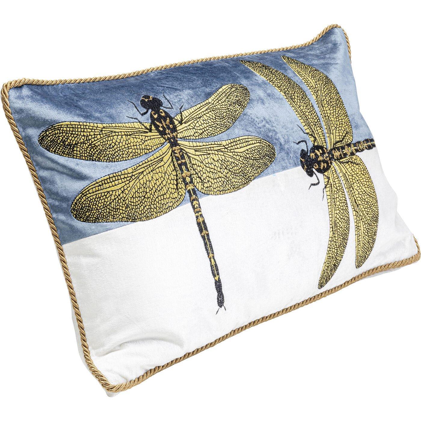 KARE Design Coussin Glitter Libellule blanc 50x30  