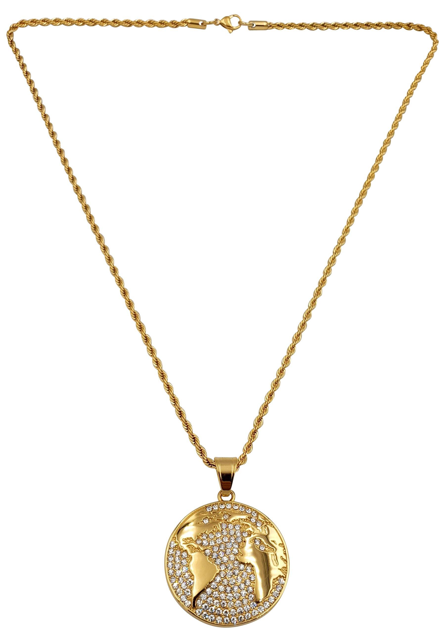 Image of The World Kette, Hip-hop-style Damen Gelbgold 60 cm