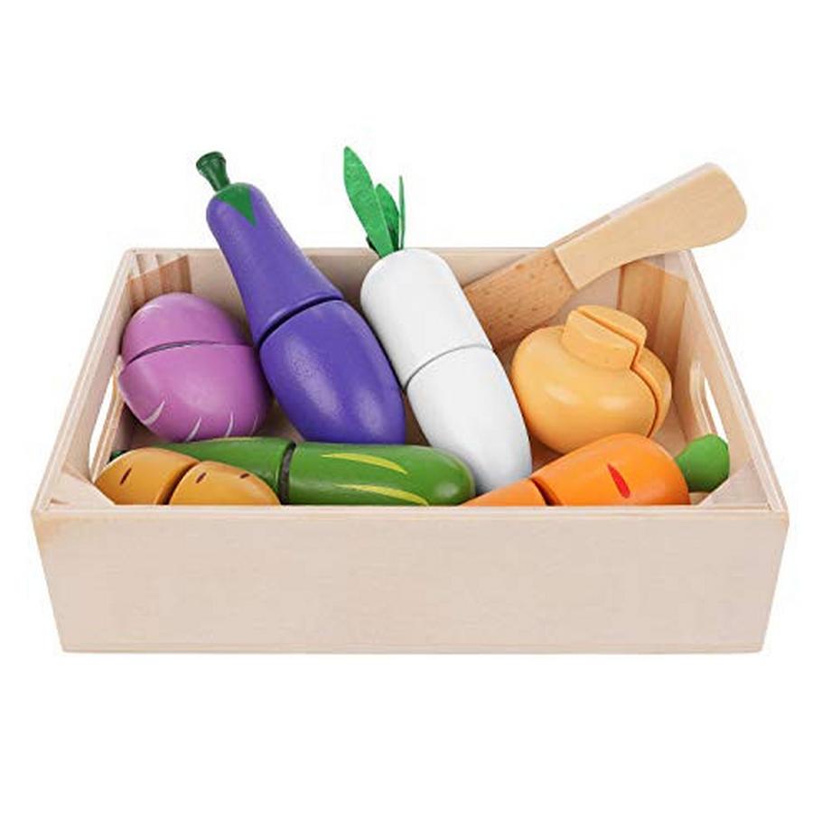 Hölzernes Küche Kinder Spielzeug, Schneiden Sie Obst und Gemüse Magnetspielzeug, Kochen