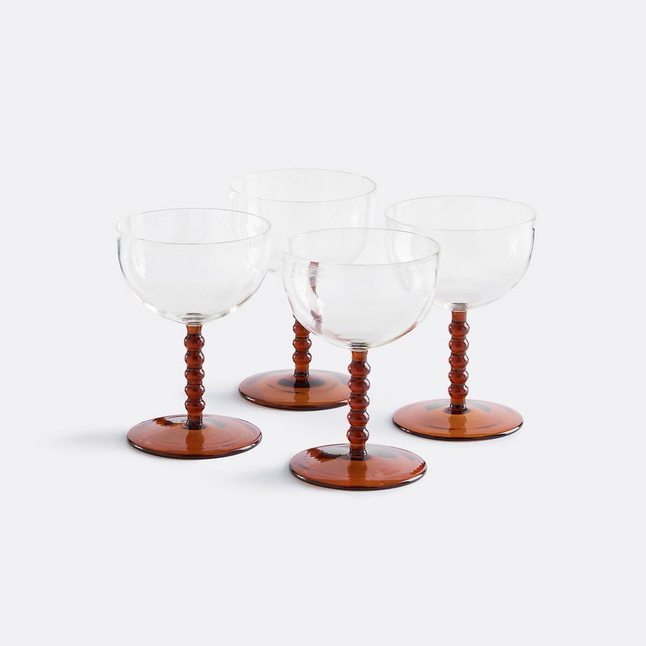 Set von 4 Stielgläsern aus Borosilikatglas