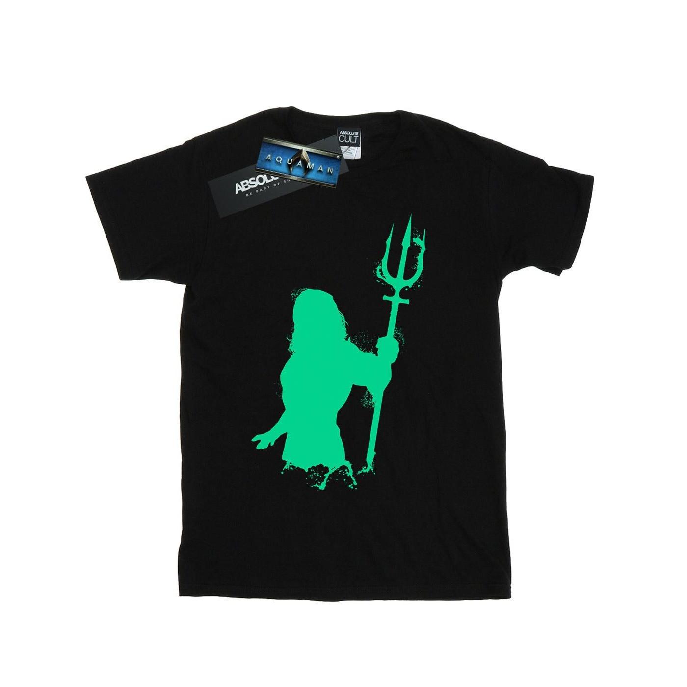 Image of Aquaman Aqua Silhouette Tshirt Jungen Schwarz 140/146