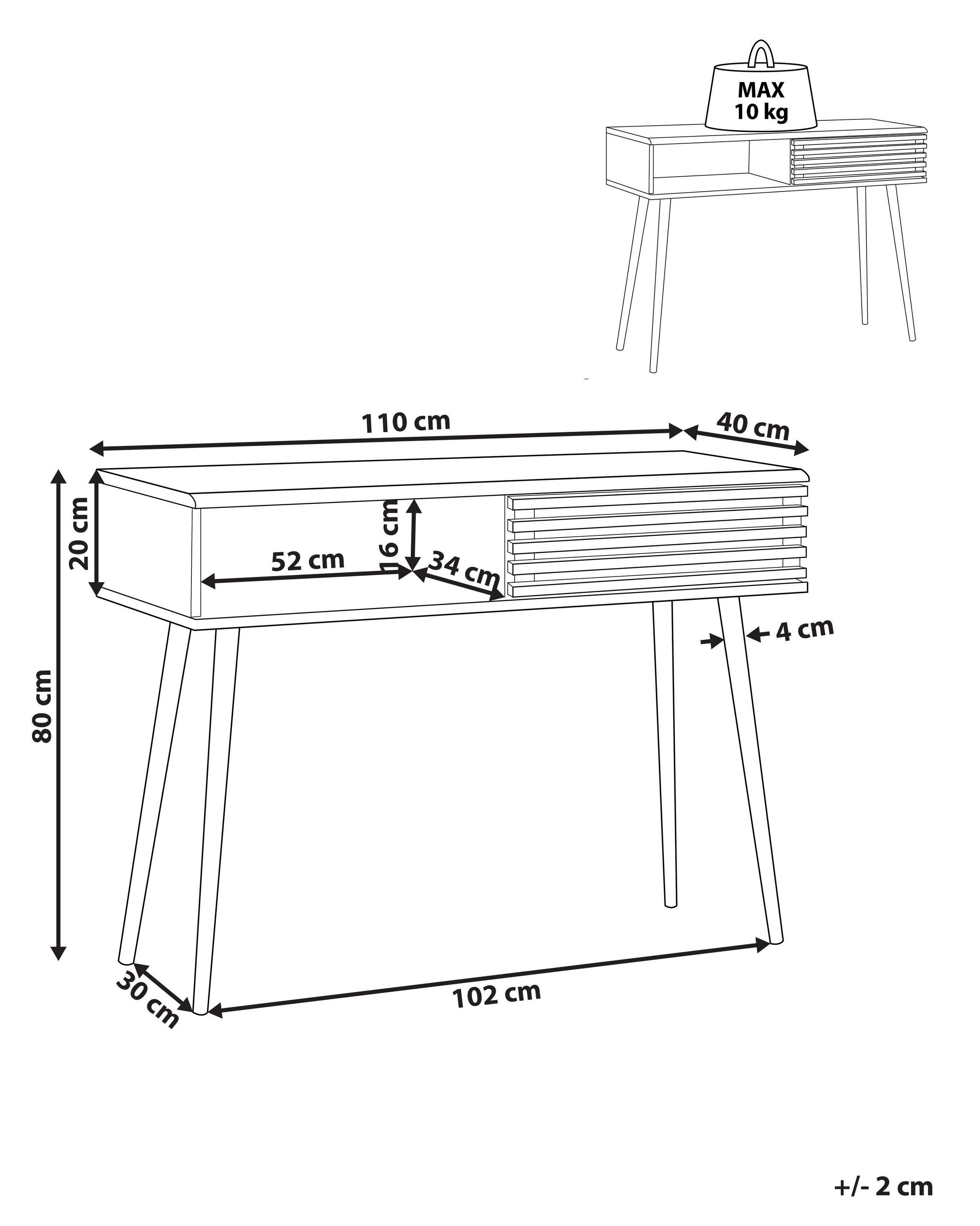 Beliani Console en Panneau de particules de bois Moderne PERTH  