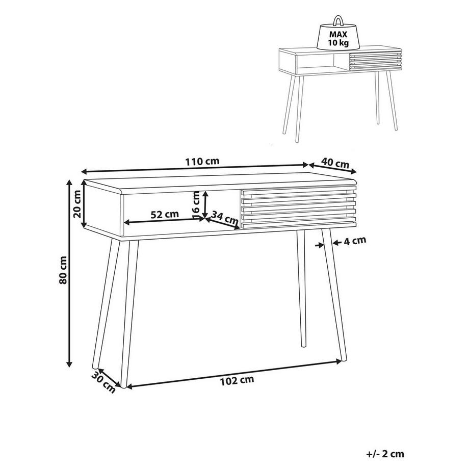 Beliani Console en Panneau de particules de bois Rustique PERTH  
