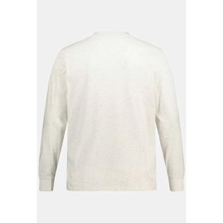 JP1880  Henley, Langarm, Strukturjersey, Rundhals, Knopfleiste 