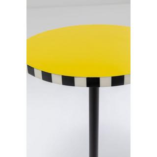 KARE Design Table d&#039;appoint Domero Checkers jaune rond 25  