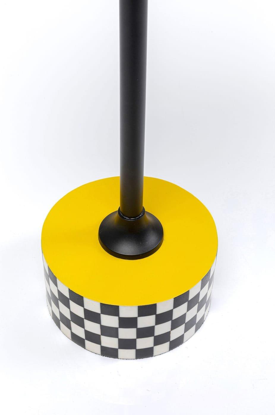 KARE Design Table d&#039;appoint Domero Checkers jaune rond 25  