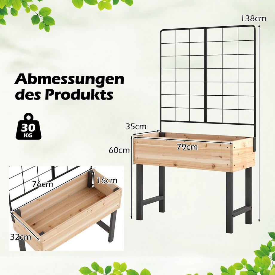 Northix Jardin surélevé avec treillis  