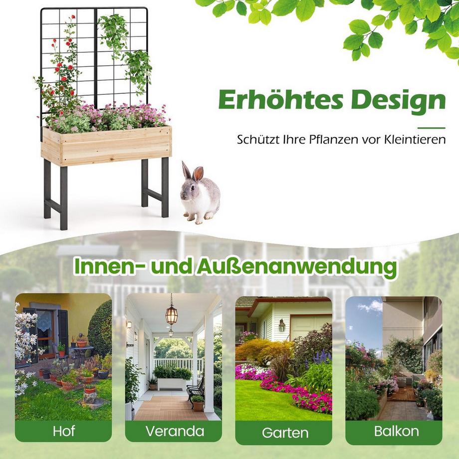 Northix Jardin surélevé avec treillis  