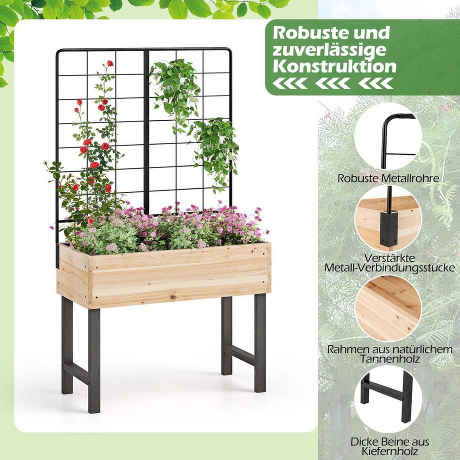 Northix Jardin surélevé avec treillis  