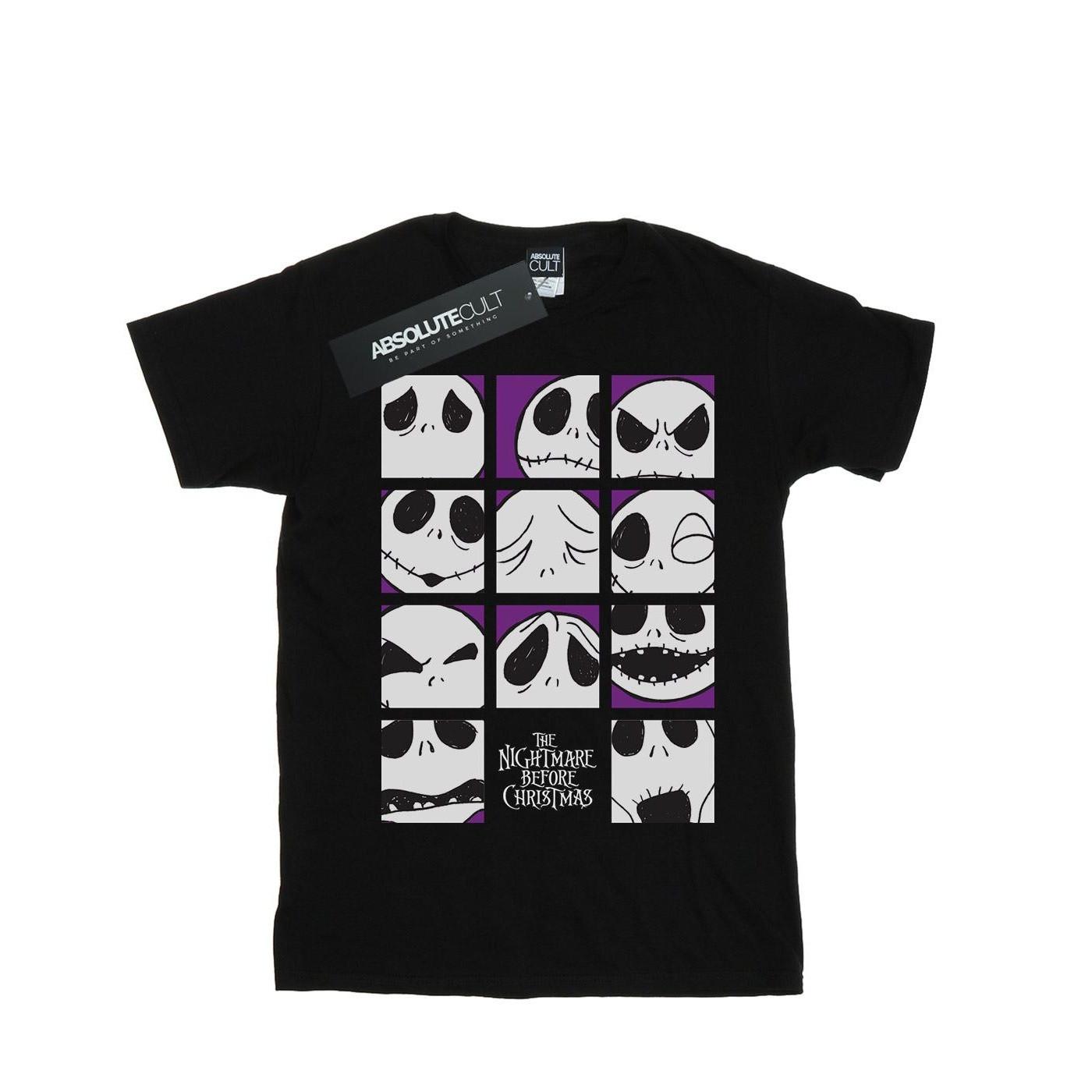 Image of Nightmare Before Christmas Many Faces Of Jack Squares Tshirt Damen Schwarz 3XL