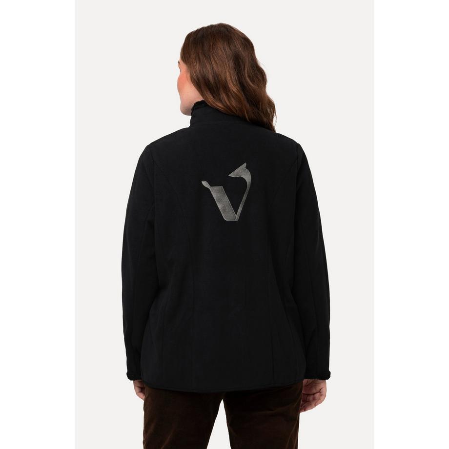 Ulla Popken Veste Polaire Janker Polaire Bouclée Broderie Col Montant  