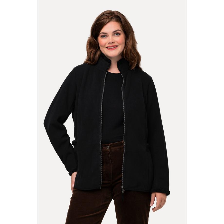 Ulla Popken Veste Polaire Janker Polaire Bouclée Broderie Col Montant  