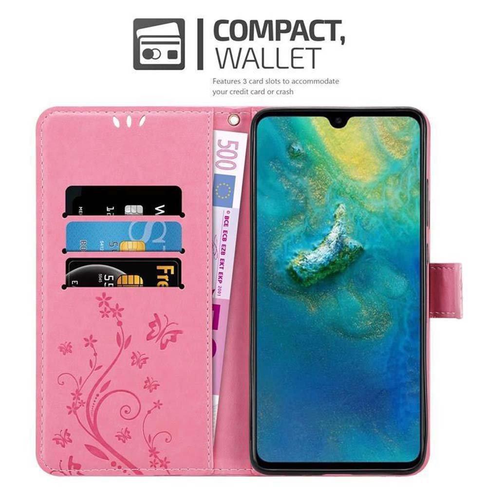 Cadorabo  Housse compatible avec Huawei MATE 20 - Coque de protection au design floral avec fermeture magnétique, fonction de support et emplacements pour cartes 