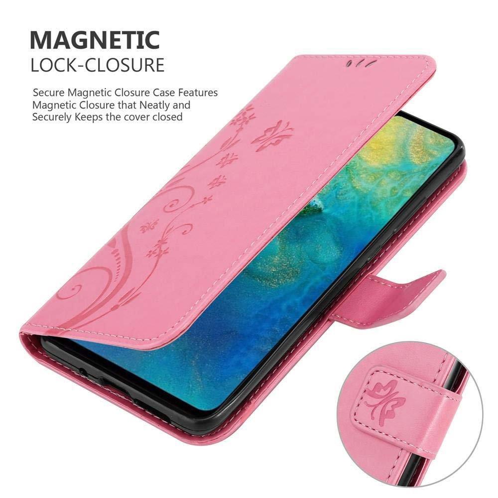 Cadorabo  Housse compatible avec Huawei MATE 20 - Coque de protection au design floral avec fermeture magnétique, fonction de support et emplacements pour cartes 