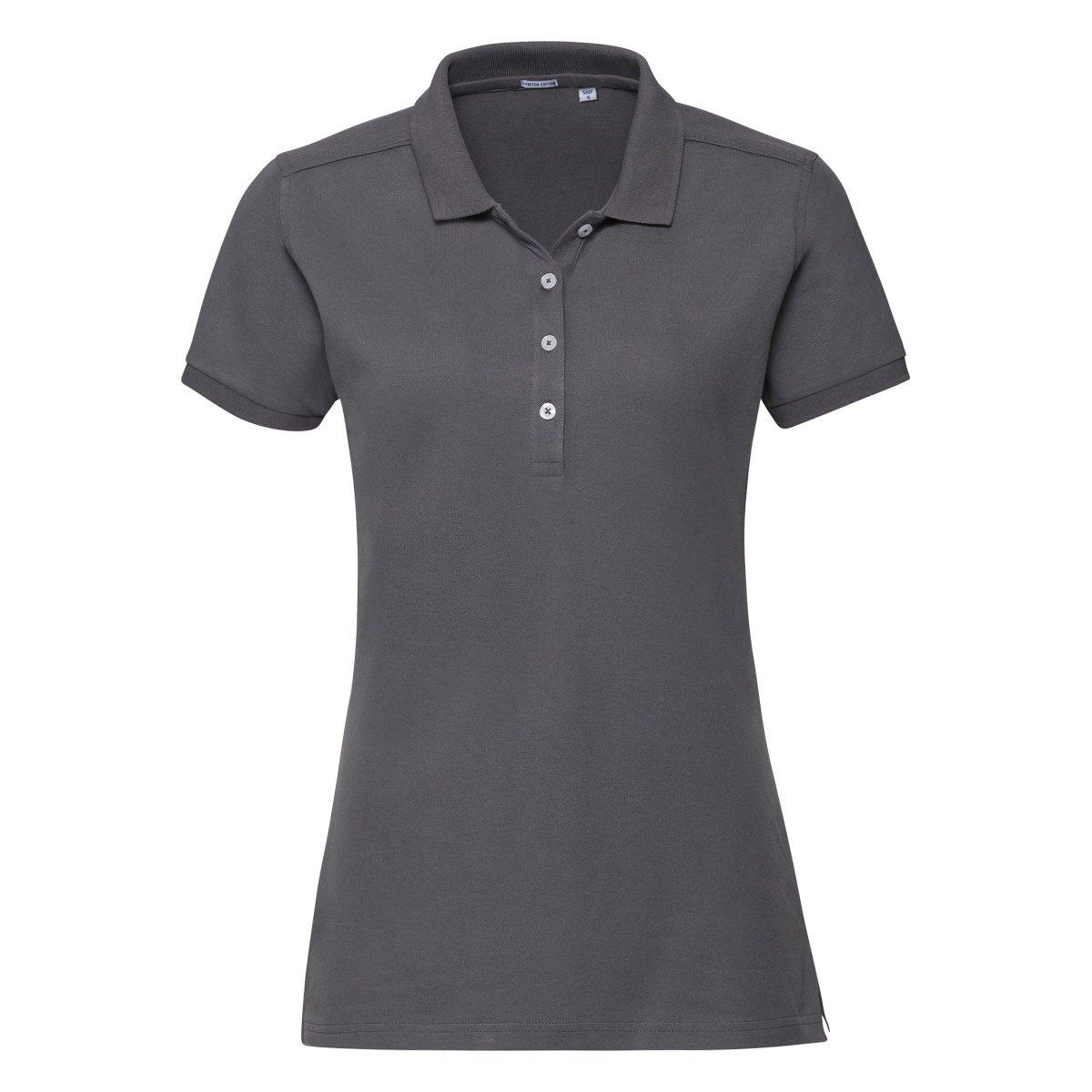 Image of Stretch Poloshirt, Kurzarm Damen Grau XXL