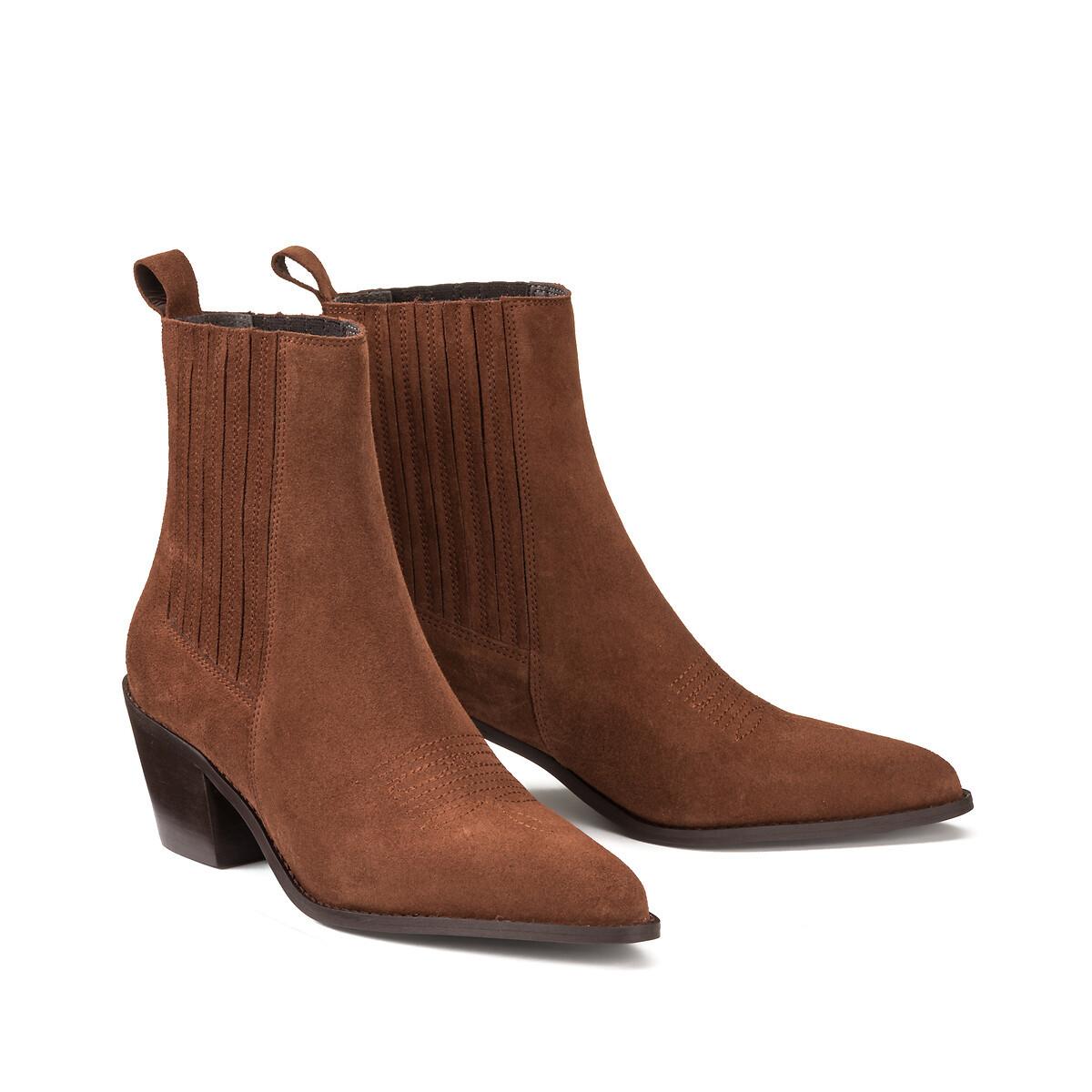Image of Signature Boots Aus Veloursleder Damen Rot 42