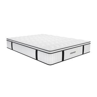 Vente-unique Ensemble 140 x 190 cm sommier coffre blanc + matelas anti-feu ressorts ensachés et surmatelas intégré ép.28cm - DELICE de DREAMEA HOTEL  