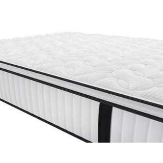 Vente-unique Ensemble 140 x 190 cm sommier coffre blanc + matelas anti-feu ressorts ensachés et surmatelas intégré ép.28cm - DELICE de DREAMEA HOTEL  