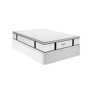 Vente-unique Ensemble 140 x 190 cm sommier coffre blanc + matelas anti-feu ressorts ensachés et surmatelas intégré ép.28cm - DELICE de DREAMEA HOTEL  