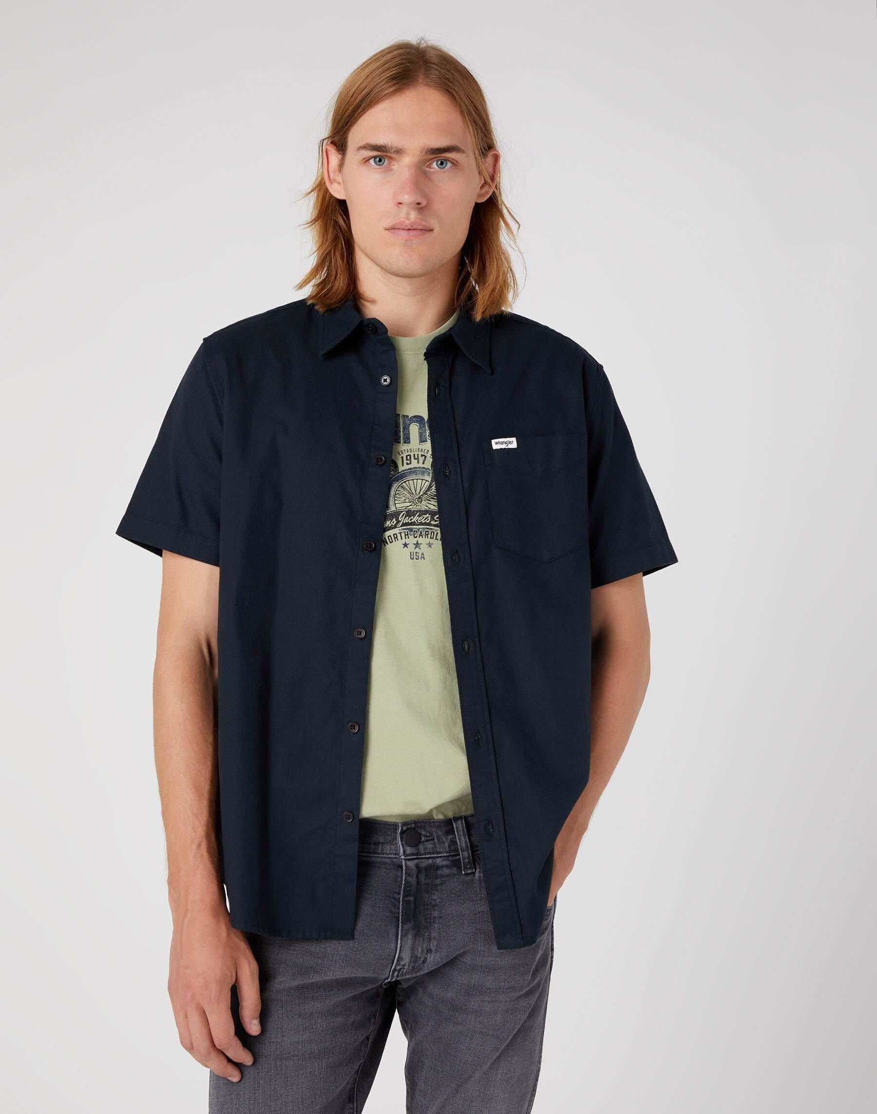 Image of Hemd Kurzarm One Pocket Shirt Unisex Schwarz M