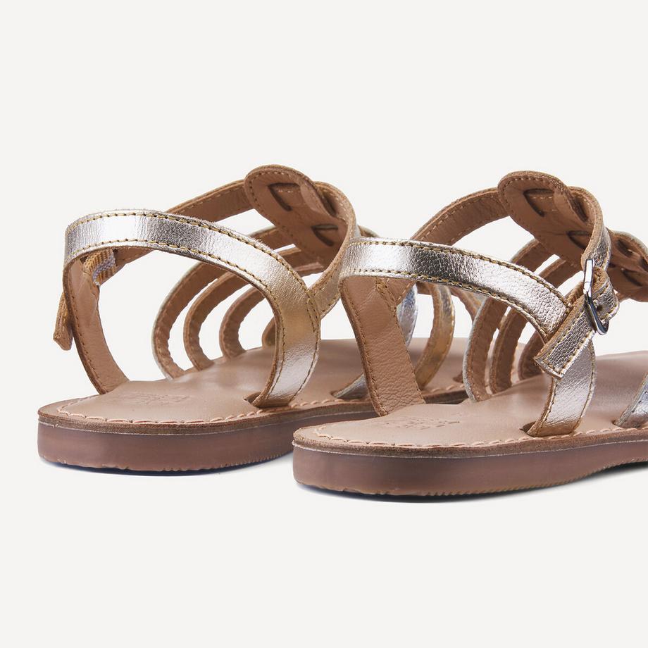 La Redoute Collections Sandales en cuir métallisé type spartiates  