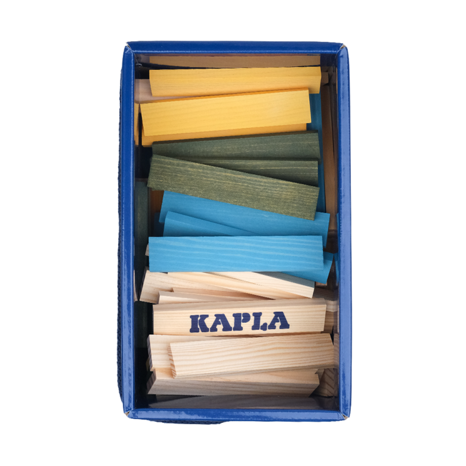 KAPLA  KAPLA Baukasten hellblau,gelb,grün 120 Stück, Kapla 