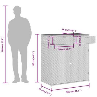 VidaXL Armoire de rangement de jardin rotin synthétique  