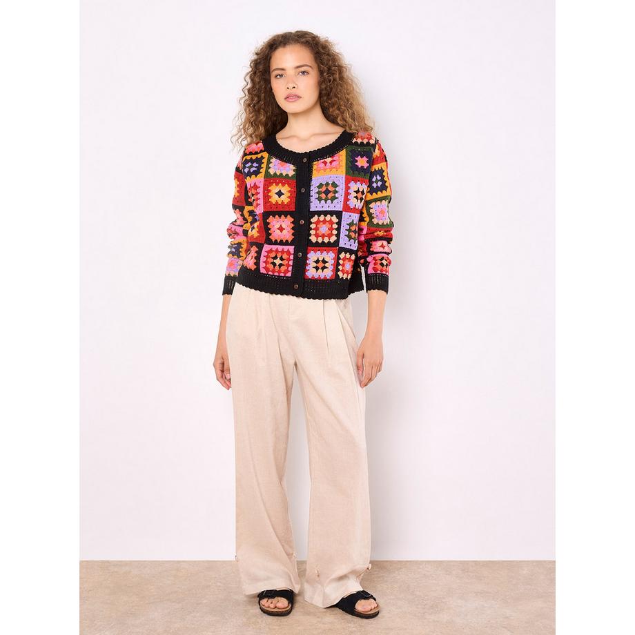 APRICOT Cardigan à carreaux colorés au crochet  