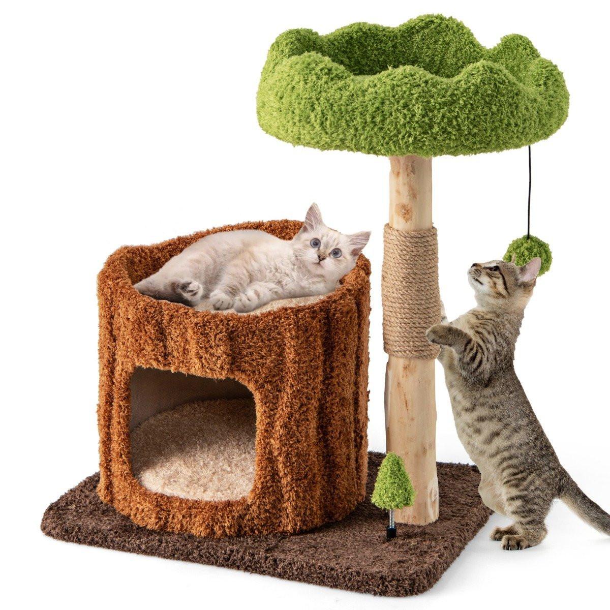 Northio  Arbre à chat avec griffoir pour chat avec grotte pour chat en forme de trou d'arbre 