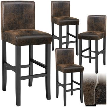 Barhocker  gepolstert mit Rückenlehne Bezug aus Kunstleder