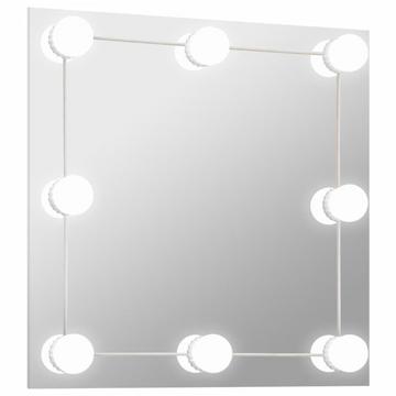 Miroir mural avec lampe led verre