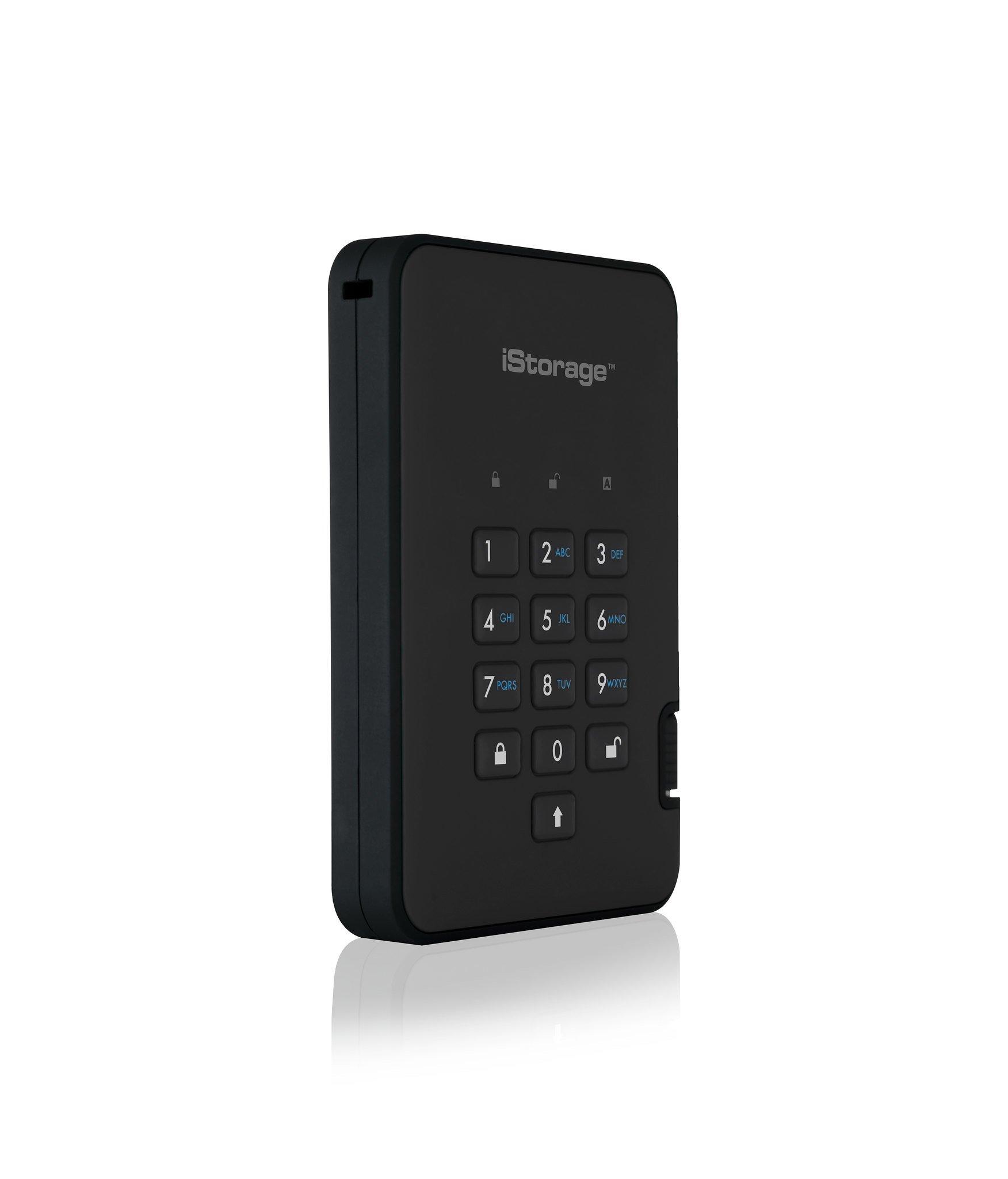 iStorage  DiskAshur2 256-bit 4TB USB 3.2 secure encrypted hard drive - Black IS-DA2-256-4000-B 