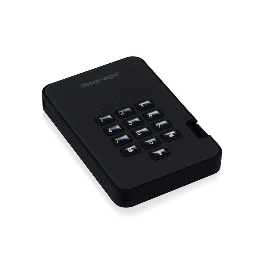 iStorage  DiskAshur2 256-bit 4TB USB 3.2 secure encrypted hard drive - Black IS-DA2-256-4000-B 