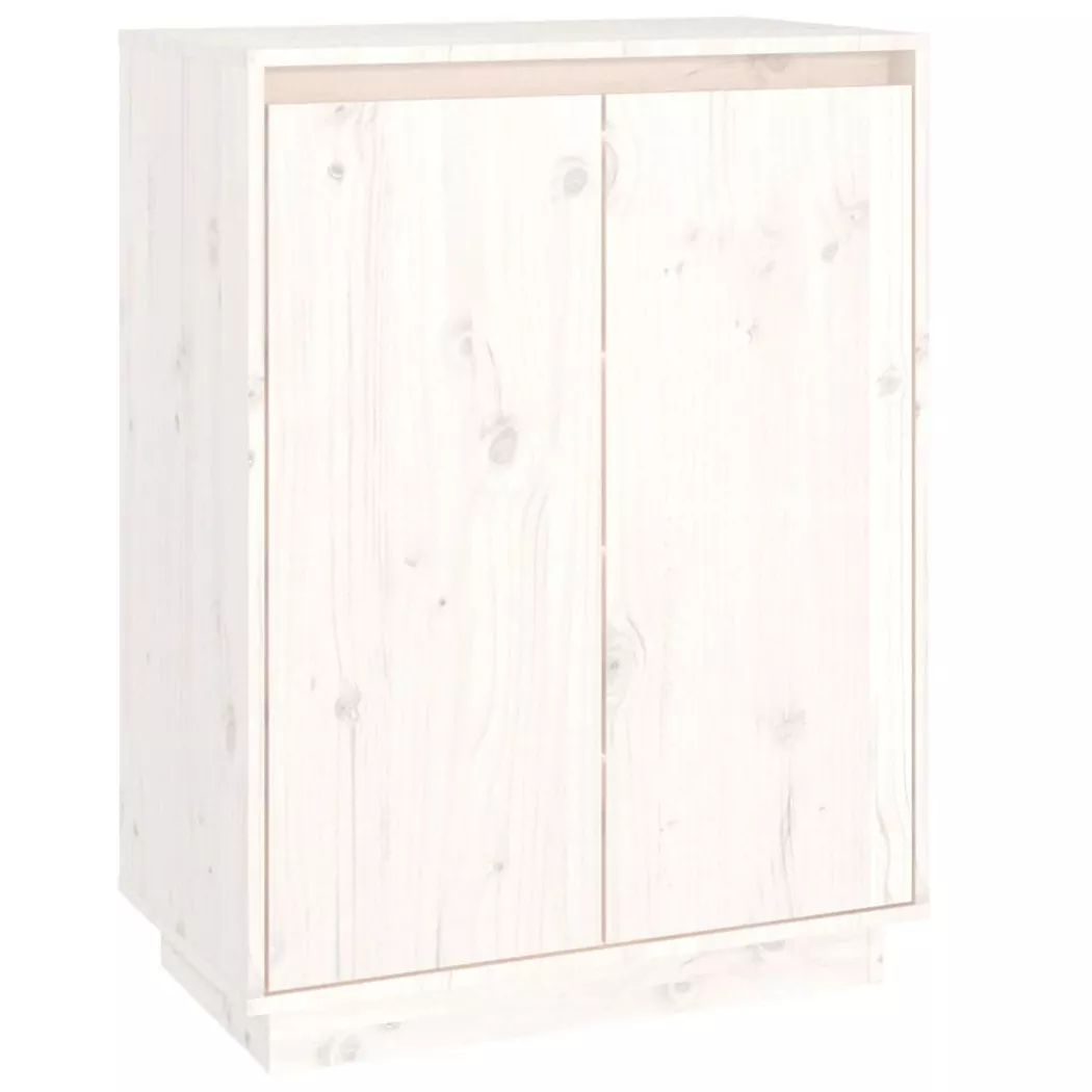 vidaXL Schuhschrank Weiß 60x35x80 cm Massivholz Kiefer