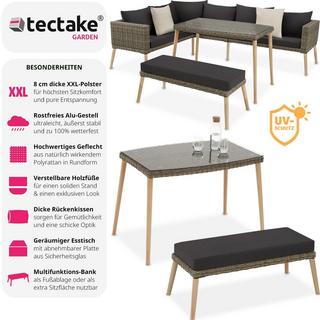 Tectake Salottino in rattan con telaio in alluminio Pula  