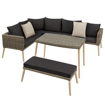 Rattan Lounge mit Aluminiumgestell Pula