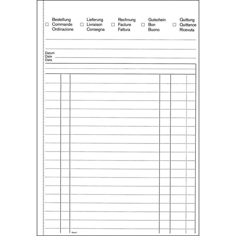 Favorit FAVORIT Mehrzweckbuch OK BONUS A5 8313 OK Durchschreibepapier 84 Blatt  