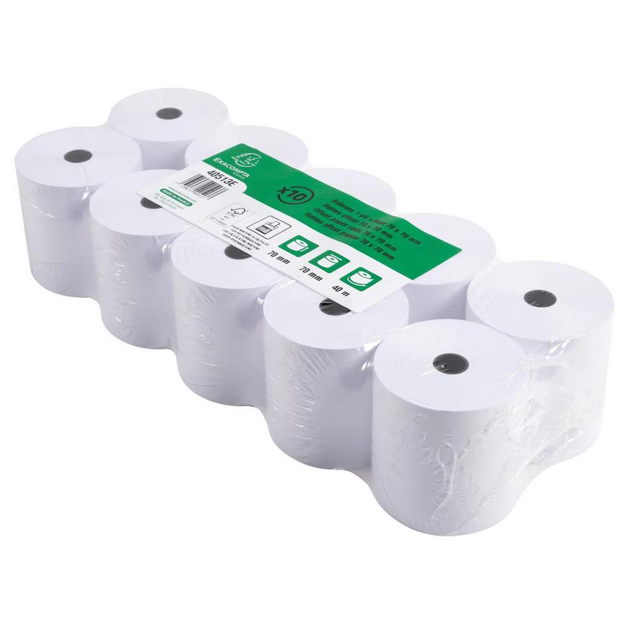 Exacompta Rotoli carta per calcolatrice 70x70 mm - 1 copia offset extra- 60gr - x 50  